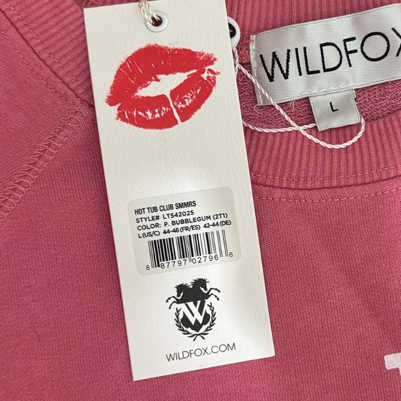 Wildfox Hot Tub Club Sweatshirt NWT bubblegum pink and blue graphics size Large - Picture 12 of 12